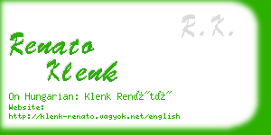 renato klenk business card